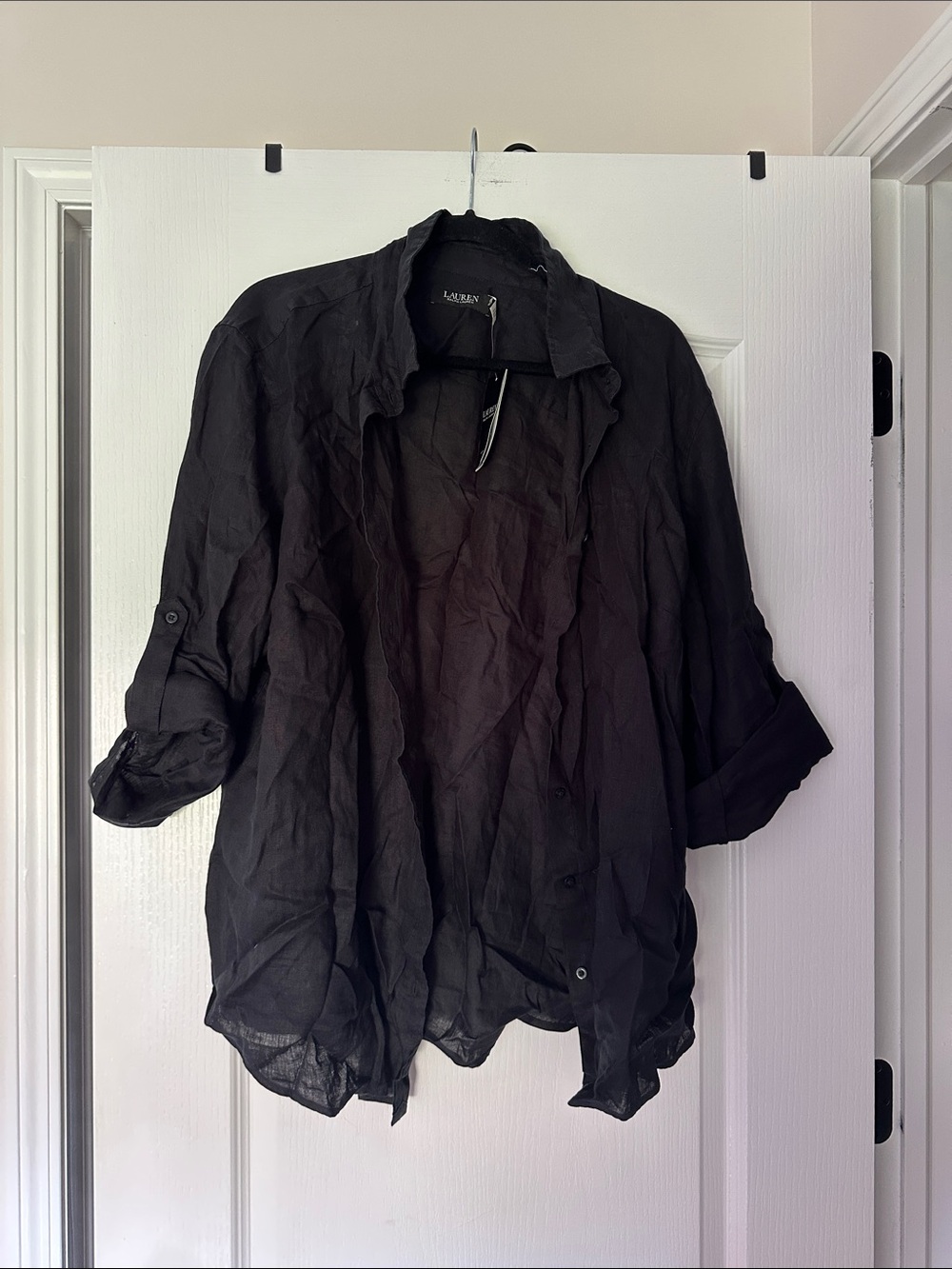 Lauren Ralph Lauren Black Lightweight Button-Front Shirt
